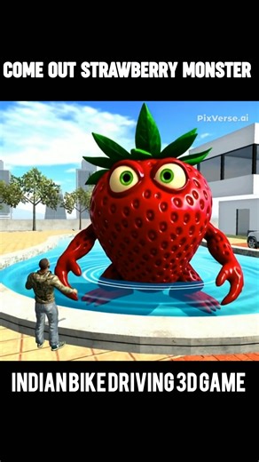 COME OUT STRAWBERRY MONSTER | INDIAN BIKE DRIVING 3D 😱 | #shorts #shortsfeed #gta5 #viral