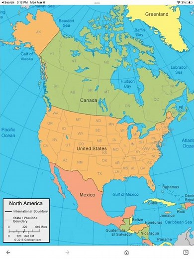 Map of North America