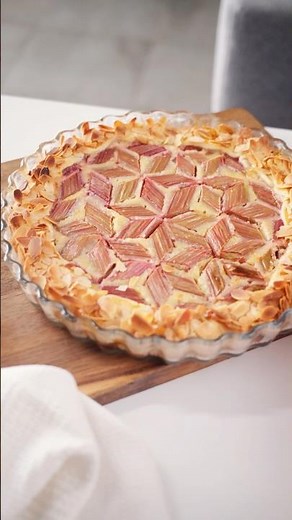 Recette facile de tarte à la rhubarbe ❤️ #dessertfacile #rhubarbe #recetteété