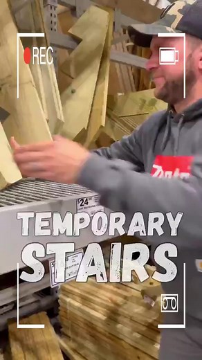EASY TEMP STAIRS! Here is my little trick for getting your stairs always perfectly cut! #construction #HomeRenovation #DIYProjects #renovation #ToolTime #ConstructionLife #Remodeling #DIYToo | JollyRoger | Facebook