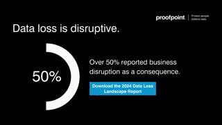 Data loss is disruptive: over 50% reported business disruption as a consequence. See Proofpoint’s 2024 Data Loss Landscape report for global #dataloss findings and ways to mitigate: https://ow.ly/7ZYV50RrmEM. | Proofpoint