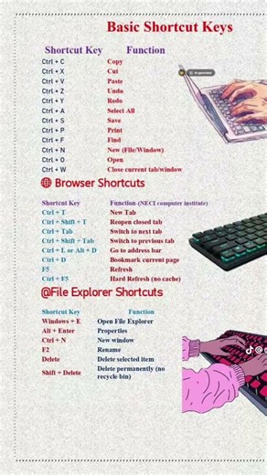 Basic Shortcut Keys #shortcutkeys