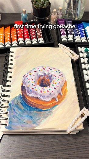 First Time Painting with Gouache: Donut Art Adventure