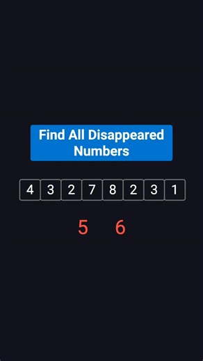 NexTech12 on Instagram: "Most people struggle with this simple array problem — but here's the fastest trick to find all missing numbers in O(n) time!🔥 If you're preparing for coding interviews (FAANG, Oracle, Capgemini, TCS), you MUST know this technique. Try this problem yourself and comment your answer!👇 #coding #programming #coderlife #softwareengineer #javaprogramming #pythoncode #dsa #datastructures #leetcode #interviewprep #bigtech #codingtips #codingchallenge #learncoding #techreels #ne
