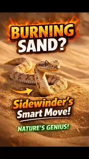 How the Sidewinder Snake Walks on Burning Sand#SidewinderSnake#SnakeMovement#DesertLife#NatureShorts
