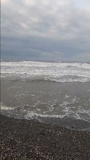 Stormy Beach Day 🌊 Girls Sunbathing in Bikinis Amid Big Waves & Wild Wind