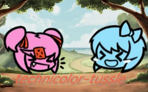 [FNF] technicolor-tussle but natsuki and sayori sing it