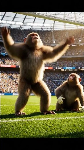 Epic Monkey Football Battle 🐒⚽️ Goalkeeper vs Striker — You Won’t Stop Laughing!"