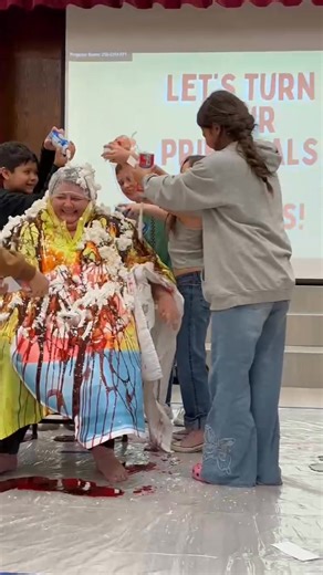 Watch with us as our fundraisers top sellers turn our admin into human ice cream sundaes!!! Job well done on a great fundraiser for our school! Go tigers! | Farnsworth Elementary