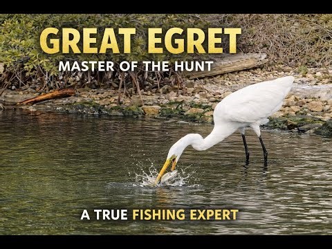 Great Egret Catches Fish