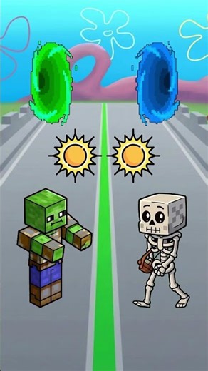 ☀️ Zombie X Skeleton - Minecraft Animation