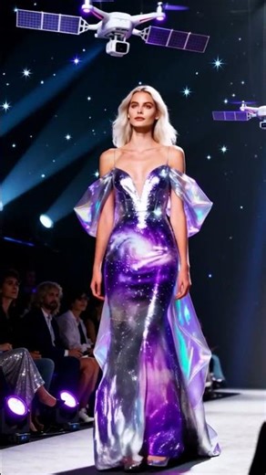 Ethereal Galaxy Inspired Couture | Futuristic Runway of Light and Stardust