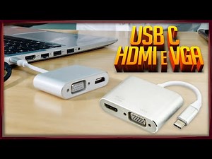 Adaptador USB C para HDMI e VGA