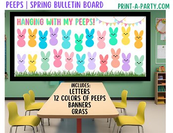 Peeps Theme Bulletin Board Decor Kit - Customize Peeps to add names or quotes