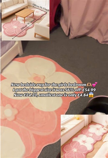 Cute addition to any little girls bedroom🥰 they have had this a week so they have got it abit dirty luckily it is machine washable 😅#rug #bedroomrug #kidsbedroom #machinewashable #girlsbedroom