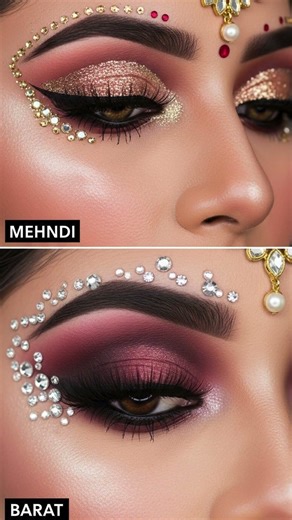 Arabic Heavy Bridal Eye Makeup | Mehndi & Barat Glam Look (No Pearls)