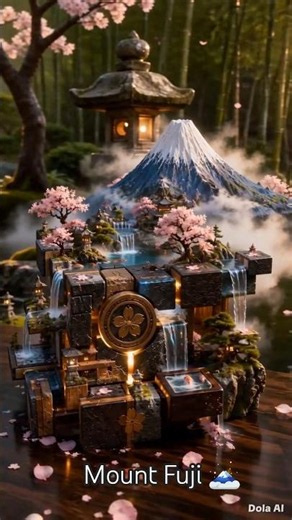 A Zen Cube Transformed Into Mount Fuji Paradise 🌸 | Japanese Sakura Magic #mountfuji #aicherryblosom