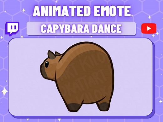 Animated Capybara Dance Emote - Kawaii - Twitch - Discord - Stream - Gaming - Cute - Kick - Dance - Youtube - Ready to Use - Among Us - Meme - Etsy