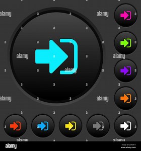 Sign in dark push buttons with vivid color icons on dark grey background Stock Vector Image & Art - Alamy