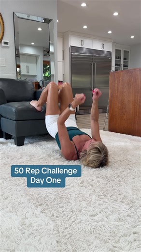 50 Rep Challenge!!💪 We're doing this all week, and then I'll combine each day's workout into a single routine you can keep and repeat. Since you've all enjoyed these challenges, I'll keep them coming. This is ideal if you’re just starting out or want to add it at the end of a workout.🔥#suzi #workout #overfortyfitness #homeworkout #exercise