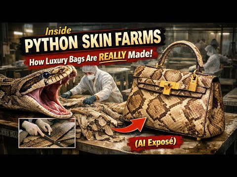 Inside Python Skin Farms: How Luxury Bags Are REALLY Made (AI Exposé) #aitechnology #aifactory