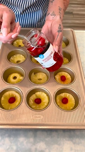 4 ingredient treat 😍 I make easy mini pineapple upside down cakes everyone is sure to love. 🎬 This video was produced by Network Media and Kailee’s Kitchen | Rick Lax