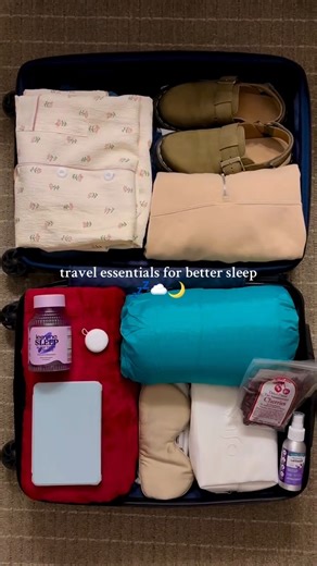1K views | Whether you're traveling by ✈️  or  packing sleep-enhancing essentials is the secret to making the journey and the destination more restful and less stressful! | Saatva | Facebook