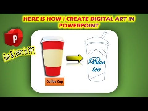 How to Make Digital Art in PowerPoint | Digital Sketching Coffee Cup Art #powerpoint 🎨