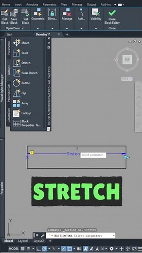 3D Dynamic Block Linear & Stretch#shorts #tutorial #autocad#autocadtips #autocadtutorials#autocad3d