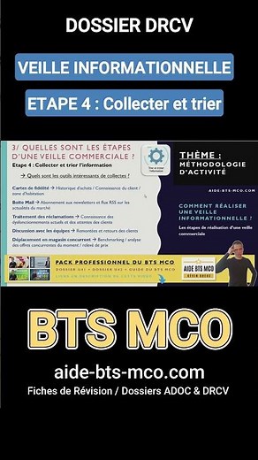 Veille Informationnelle : ETAPE 4 - Collecter et Trier les informations | FICHE en DRCV