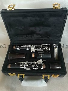 [Hot Item] Ebony Wood Clarinet with Silver Plated-Woodwind Musical Instrument