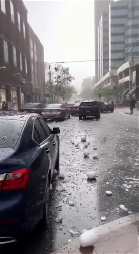 Massive Hailstorm Destroys Cars and Streets