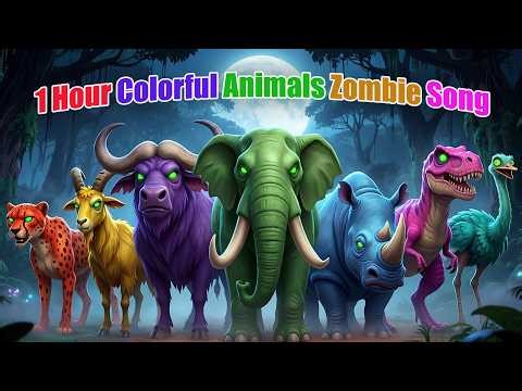 1 Hour Colorful Animals Zombie Song | Animal Zombie Songs | Zazzy Melody