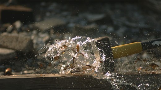 Hammer smashing a glass bottle - Free Stock Video