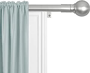 Amazon.com: Maytex Smart Measuring Easy Install Drapery Window Rod, Ball Finial, 48 to 120 in, Brushed Nickel : Home & Kitchen