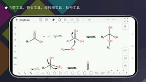 【KingDraw教程】如何绘制反应流程——电荷、自由基、括号、箭头、流程图工具的使用（v2.2最新版）