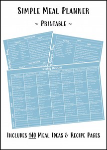Weekly Dinner Planner | 140 Meal Ideas & Recipes Included! (56 Pages) (digital Download) - Sky Blue - Etsy Canada