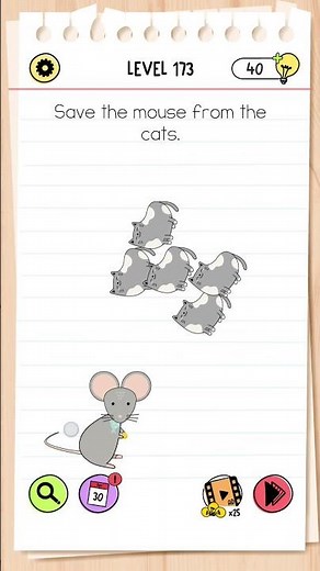 Brain Test All Star Level 173 Answer | Mouse Puzzle Solution 🐀