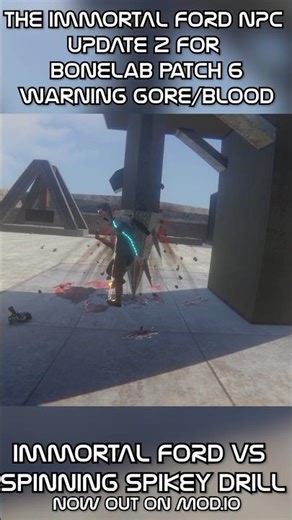 Immortal Ford Vs Spinning Spikey Drill In Bonelab Patch 6 #bonelabmods #vr #gmod #bonelab