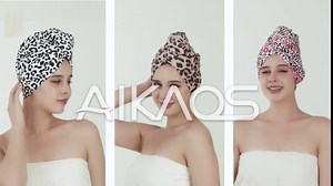 Microfiber Hair Towel Wrap for Women,Dries Hair 50% Faster,2 Button-Loop Closure,Children Set Absorbent Quick Dry Twisty Anti Frizz Towel for Curly,Long,Thick Hair((Lips))