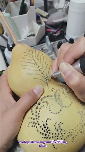 create patterns on gourds by drilling holes