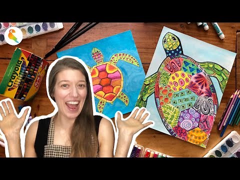 Sea Turtle Drawings | Step by step easy | Zentangle-style tutorial 🐢