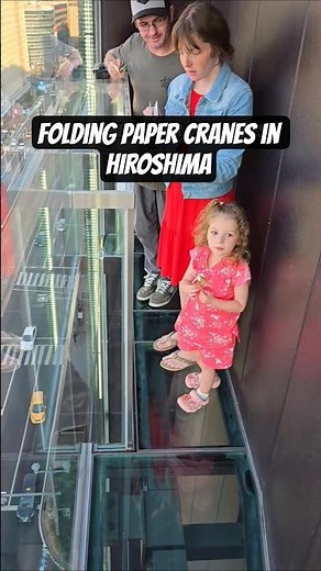 We folded Paper Cranes at HIROSHIMA ORIZURU TOWER! 🇯🇵 #hiroshima #japan #shorts