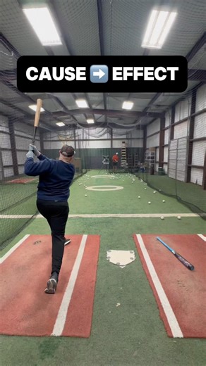 Cause➡️Effect. Barrel works down through contact, creating a line drive through the middle🫡