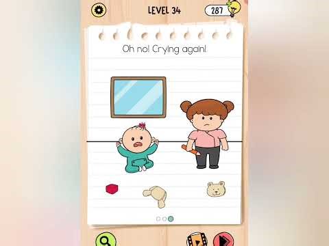 Brain Test 5 Level 34 Gameplay – Full Walkthrough & Answers |Stop the crying