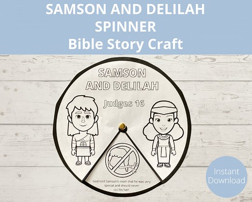Samson and Delilah, Samson Bible Craft, Sunday School Activities, Kids Bible Craft, Homeschool Bible Worksheets, Bible Story Printable - Etsy