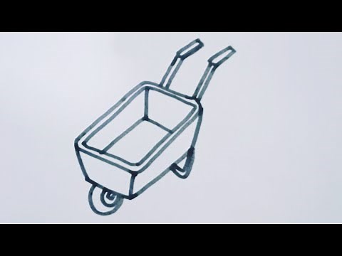 How to draw a wheelbarrow/easy drawing step by step/wheelbarrow drawing for kids