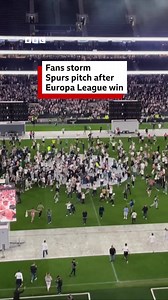 PITCH INVASION! 🏟️🏆 This is what it meant to Spurs fans as they watched their team beat Man United in the Europa League final. Tottenham Hotspur Stadium hosted a fan zone with big screens, and when the final whistle blew, fans poured onto the pitch in celebration. Elsewhere in Tottenham, there were wild scenes at the Bluecoats Pub, where supporters were thrilled to see Spurs lift their first major trophy in 17 years. #London #Spurs #TottenhamHotspur #Tottenham #EuropaLeague | BBC London