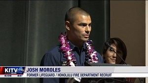 After receiving a PulsePoint CPR-needed alert, off-duty Honolulu firefighter and former ocean safety lifeguard Josh Moroles grabs nearby AED and helps save the life of victim Alf Schneider. KITV-HON ABC Honolulu News at 6:00 (10/11/2019) | PulsePoint Foundation