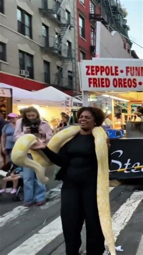 That snake got HEAVY 😳🐍 #nyc